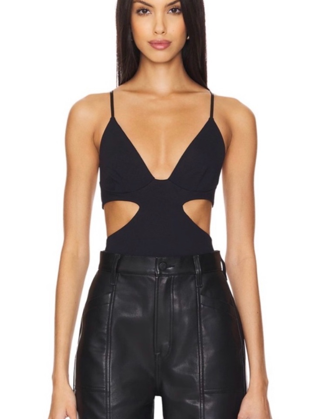 New With Tags Free People Love Triangle Black Cutout Bodysuit